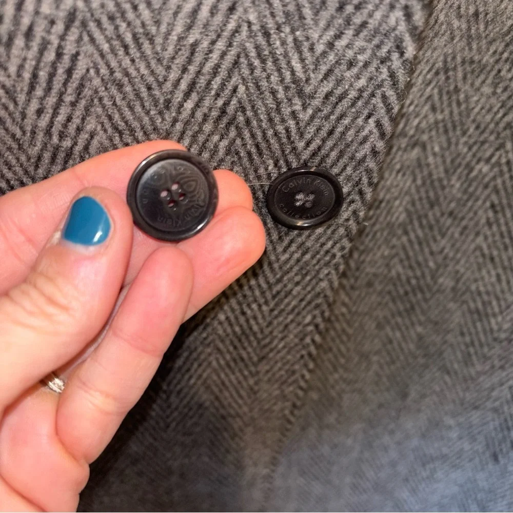 CALVIN KLEIN Gray Wool Blend Coat Size 54 - Picture 10 of 13